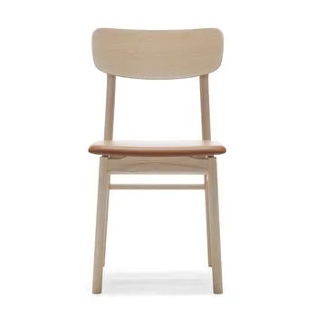 Prima Vista stoel licht matgelakt eikenhout - Leer Elmosoft 43807 cognac - Stolab