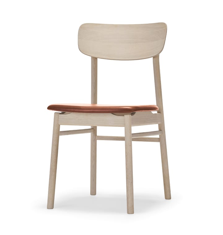 Prima Vista stoel licht matgelakt eikenhout - Leer elmotique 43807 cognac - Stolab