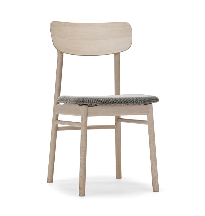 Prima Vista stoel licht matgelakt eikenhout - Stof blues 9202 bruin-beige - Stolab