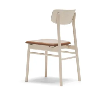 Prima Vista stoel witgeolied berkenhout - Leer Elmosoft 43807 cognac - Stolab