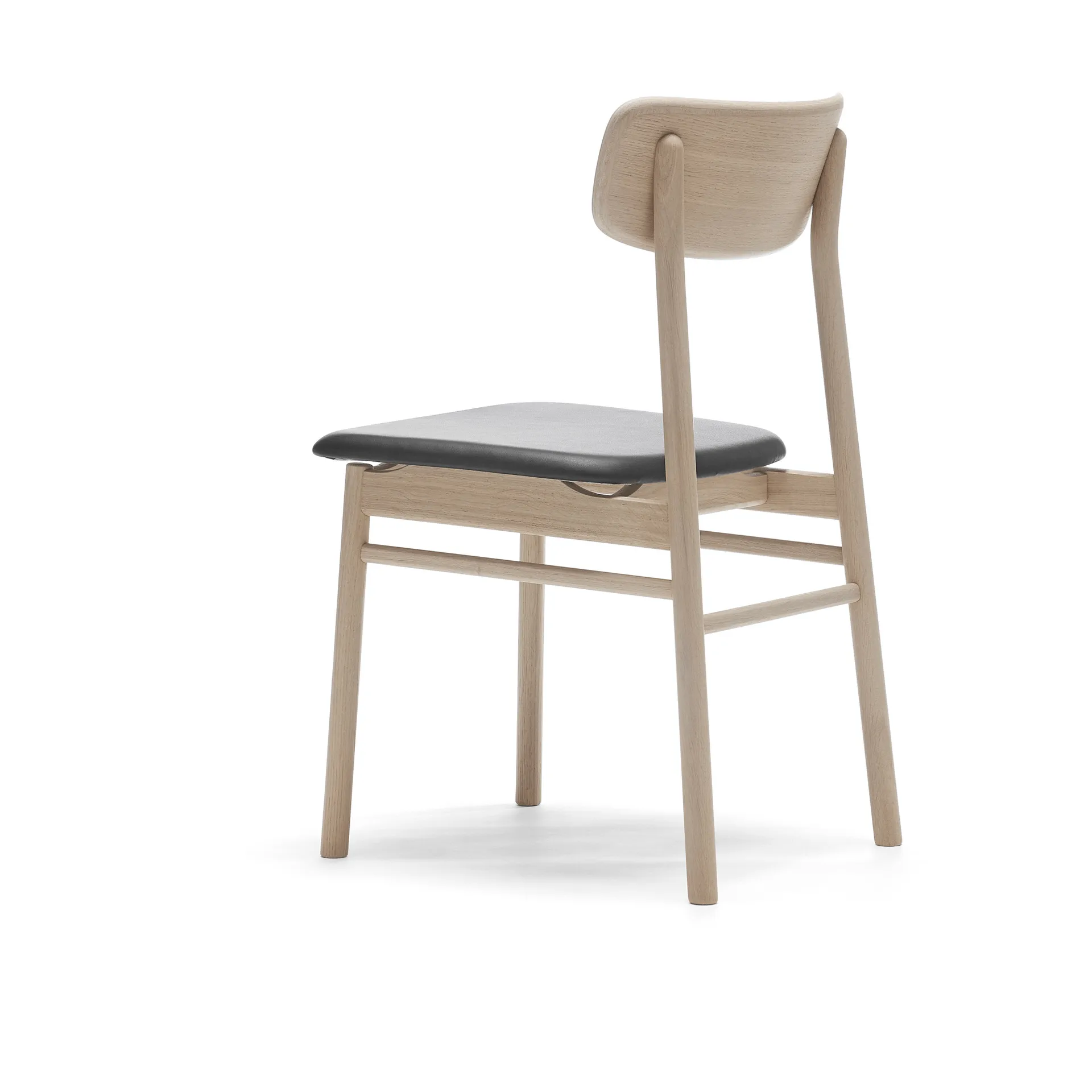 Prima Vista stoel witgeolied eikenhout, Leer Elmosoft 99001 zwart Stolab