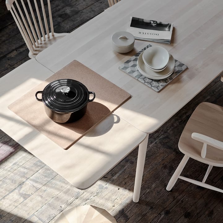 Prima Vista tafel - berkenhout lichte matte lak-180cm-1 inlegblad - Stolab