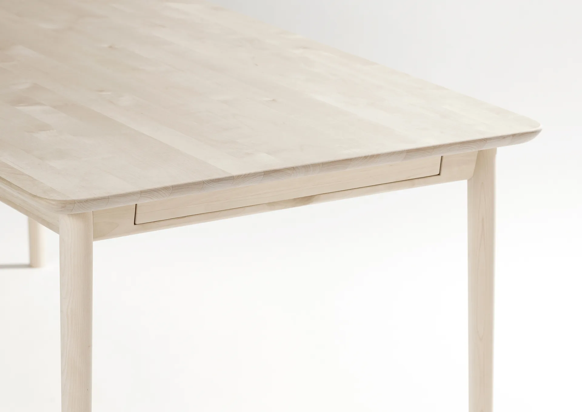 Prima Vista tafel, Berkenhout witte olie 120x90 cm witte olie + 1 inlegblad Stolab