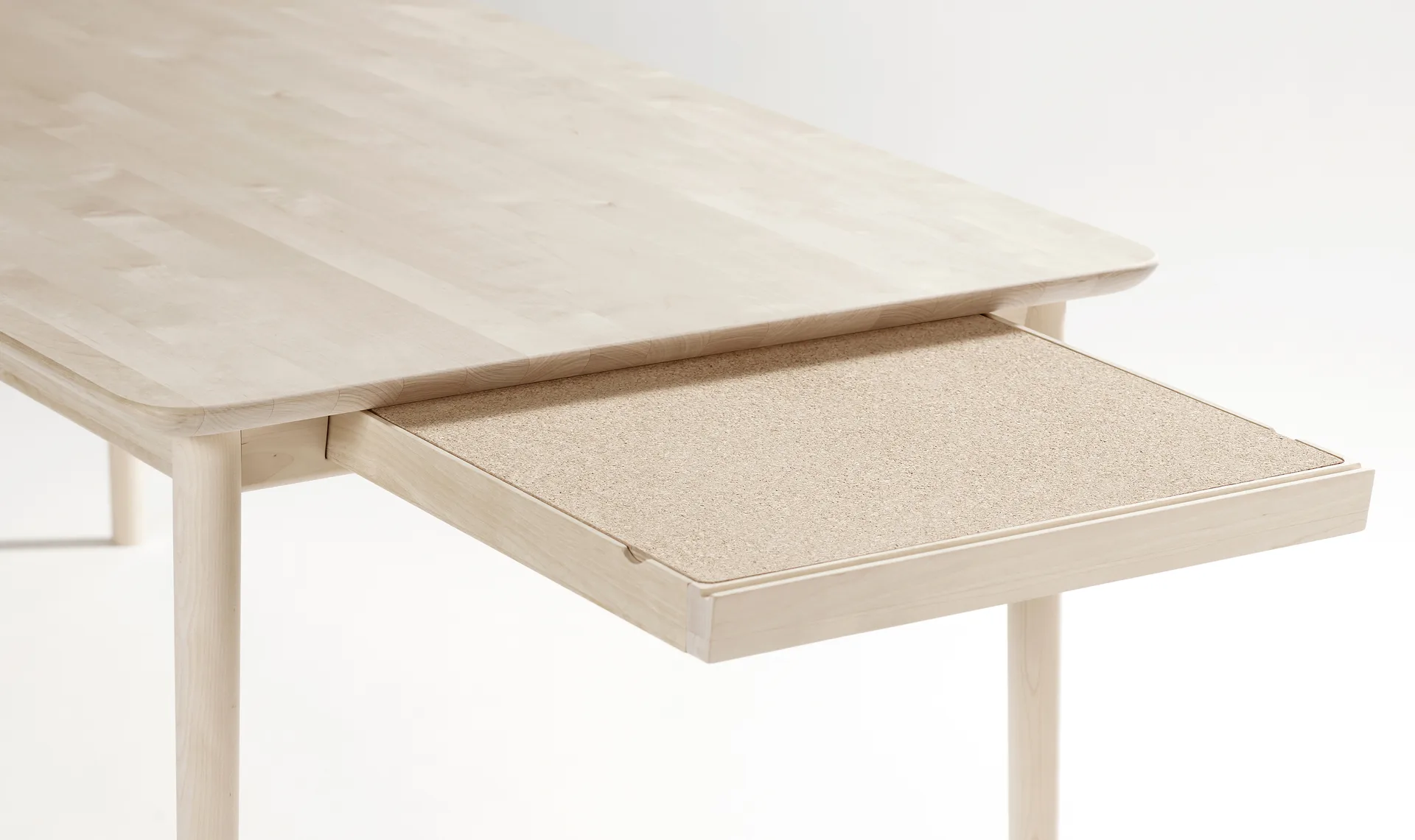 Prima Vista tafel, Berkenhout witte olie 120x90 cm witte olie + 1 inlegblad Stolab