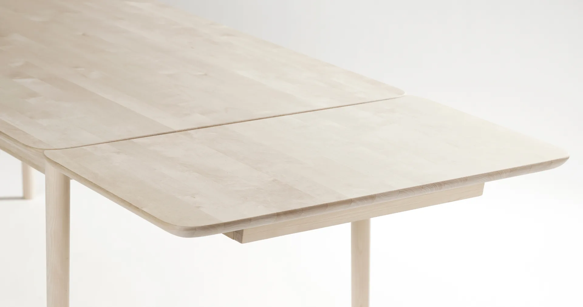 Prima Vista tafel, Berkenhout witte olie 120x90 cm witte olie + 1 inlegblad Stolab
