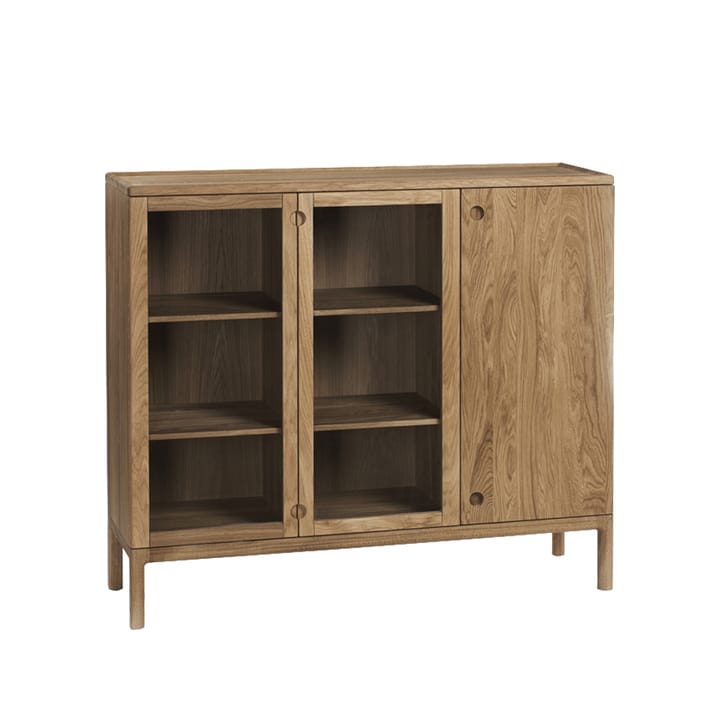 Prio Hoog dressoir - eikenhout naturel olie, glazen deur - Stolab