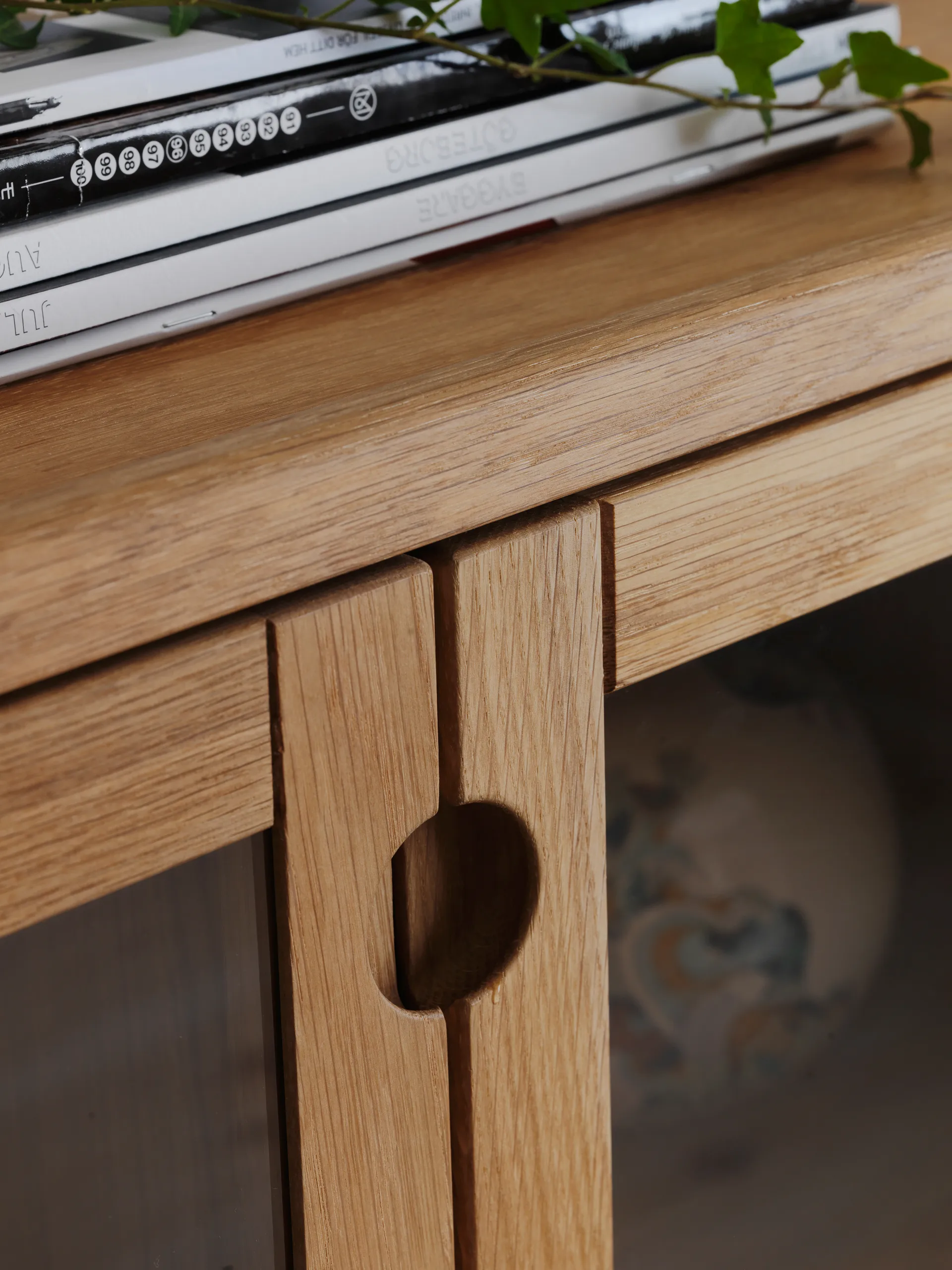 Prio vitrinekast, Eikenhout naturel olie met verlichting Stolab