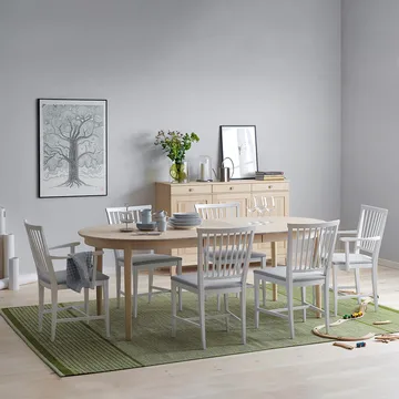 Vardags eettafel 160x100 cm - berkenhout licht matgelakt, 1 inlegblad - Stolab
