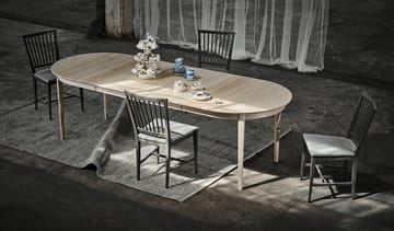Vardags eettafel 160x100 cm - Berkenhout lichtgrijs 51, 2 inlegbladen - Stolab