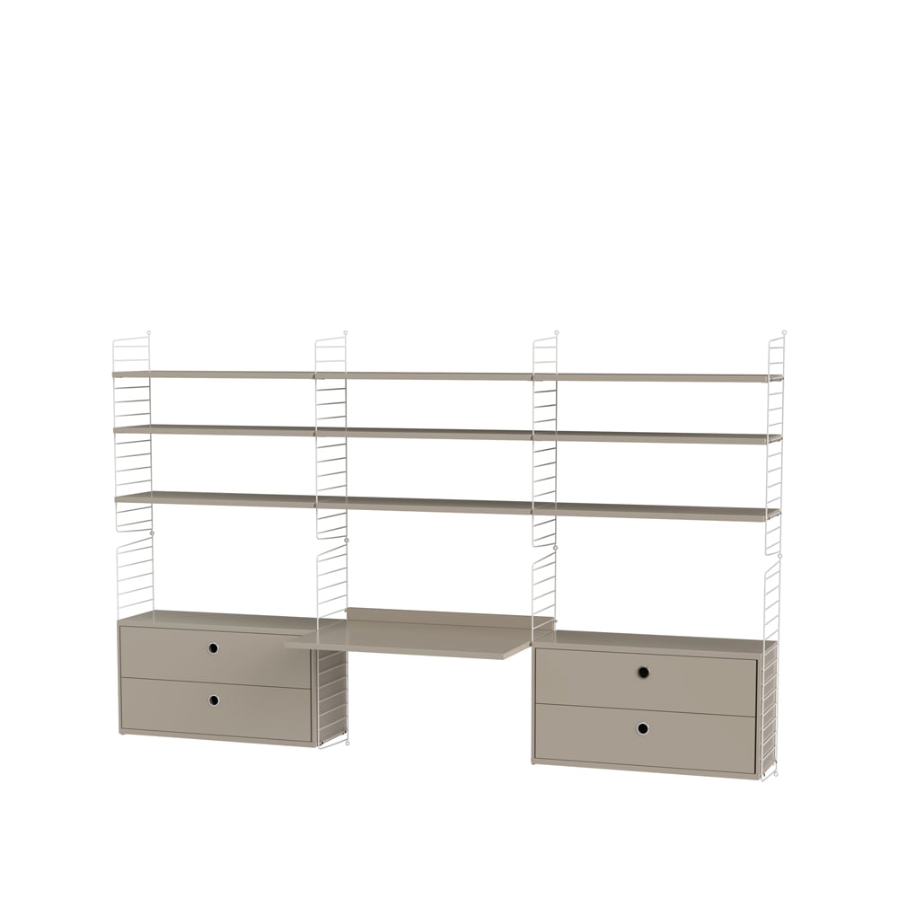 String kantoor beige & wit - Combinatie F | Scandinavisch Interieur | Beige