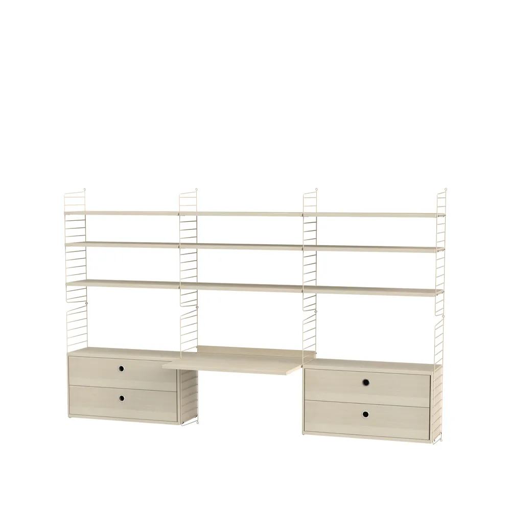 String kantoor essenhout & beige - Combinatie F String