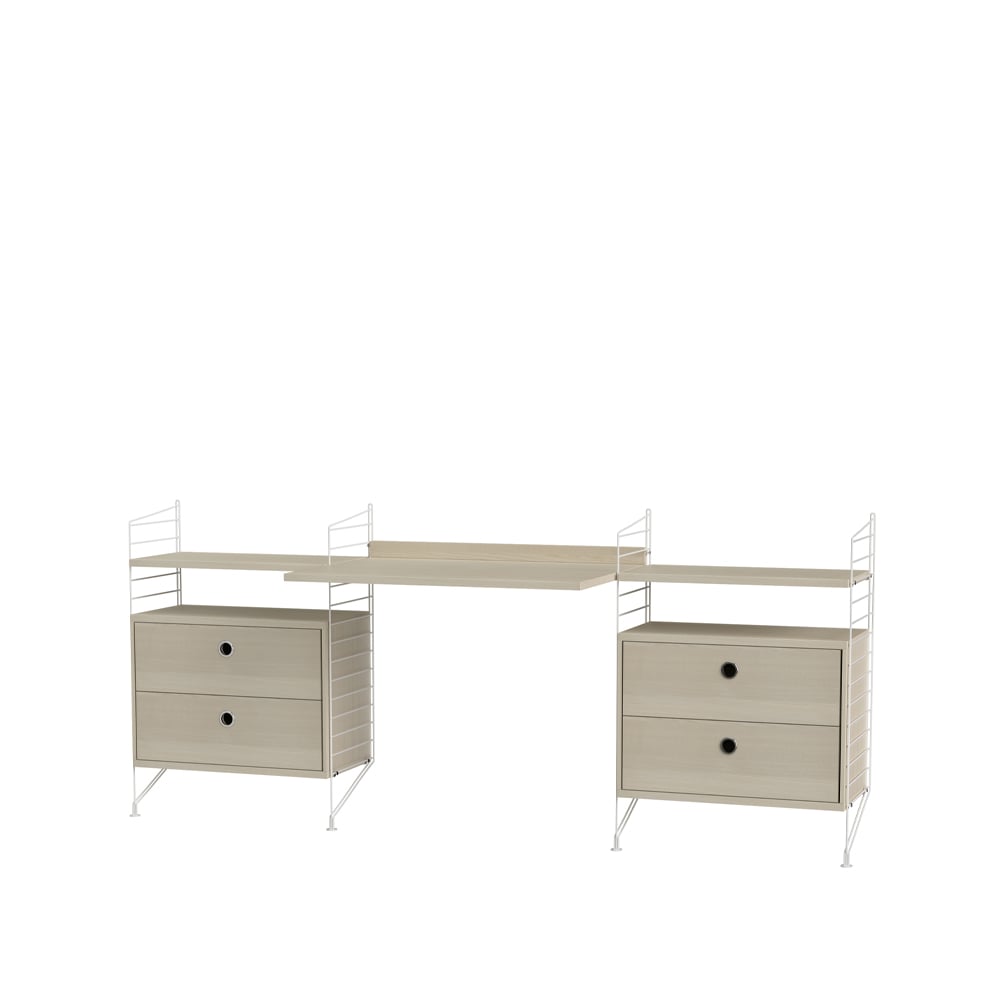 String kantoor essenhout & wit - Combinatie C | Scandinavisch Interieur | Beige