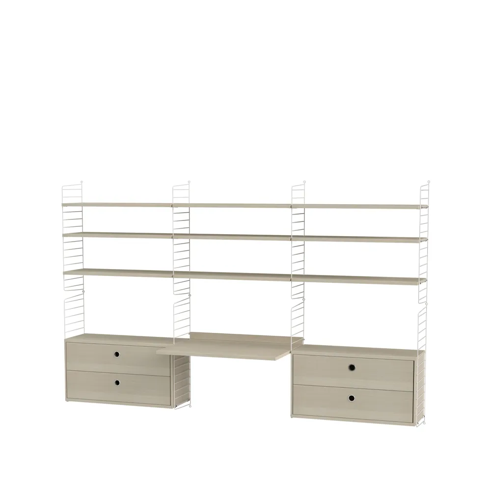 String kantoor essenhout & wit - Combinatie F String