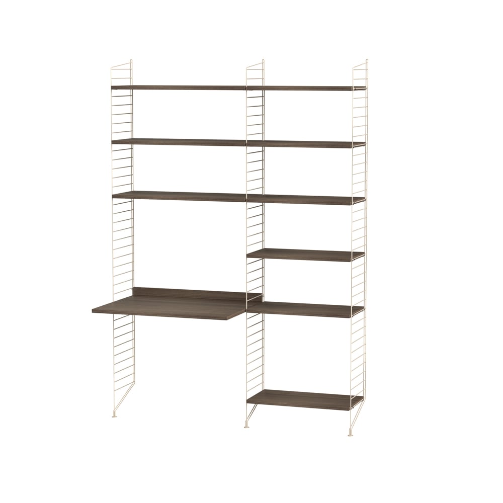 String kantoor walnoot & beige - Combinatie B | Scandinavisch Interieur | Bruin
