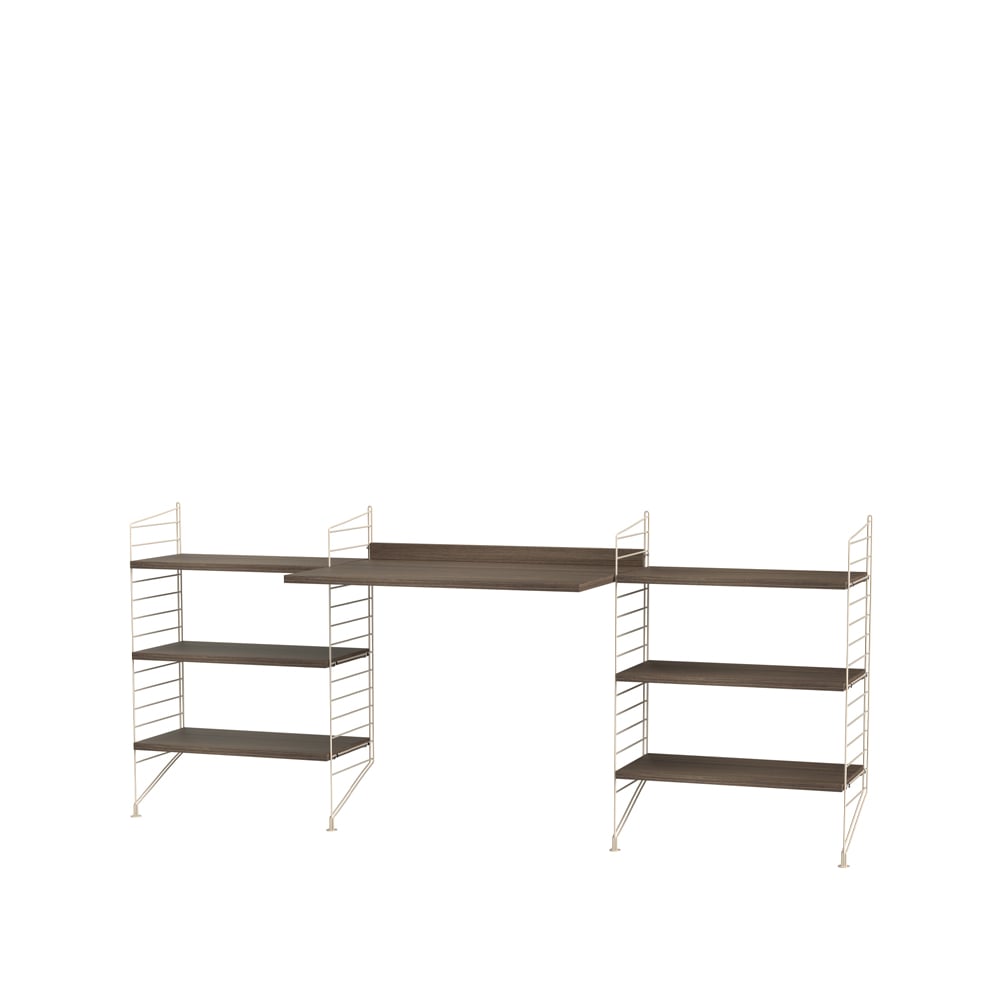 String kantoor walnoot & beige - Combinatie D | Scandinavisch Interieur | Bruin