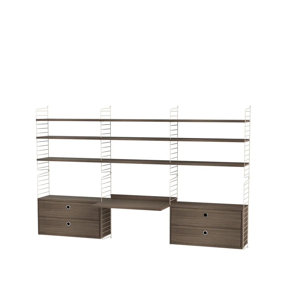 String kantoor walnoot & beige - Combinatie F,  String