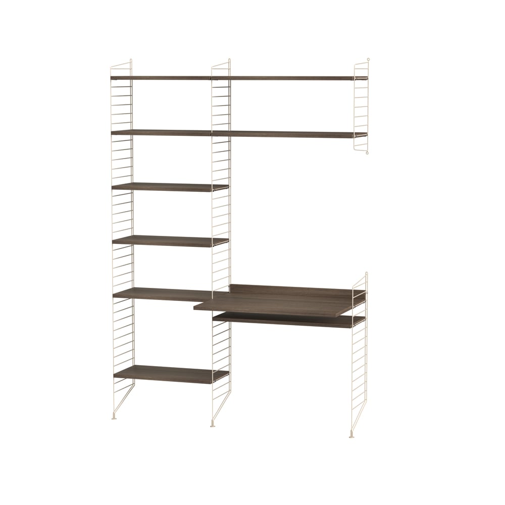 String kantoor walnoot & beige - Combinatie G | Scandinavisch Interieur | Bruin