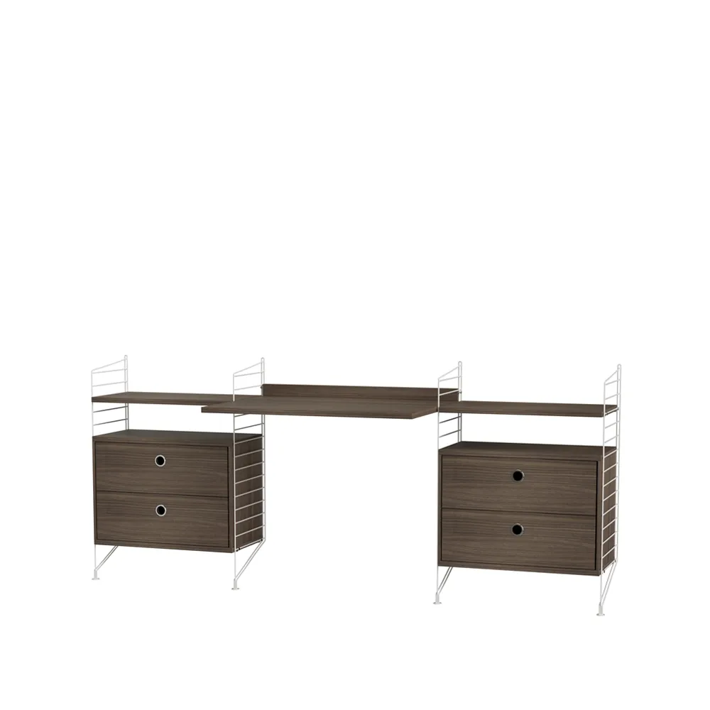 String kantoor walnoot & wit - Combinatie C,  String