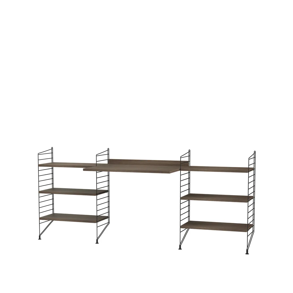 String kantoor walnoot & zwart - Combinatie D | Scandinavisch Interieur | Bruin