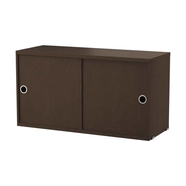 String kast met schuifdeur - Donker eiken, 78x30 cm - String