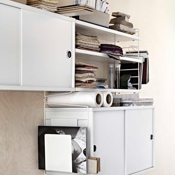 String kast met schuifdeur - wit, 78x30 cm - String