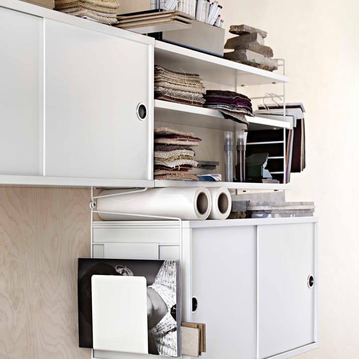 String kast met schuifdeur, wit, 78x30 cm String