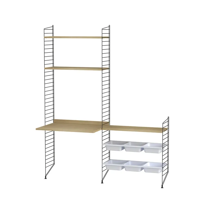 String kinderkamer eik & zwart - Combinatie E - String