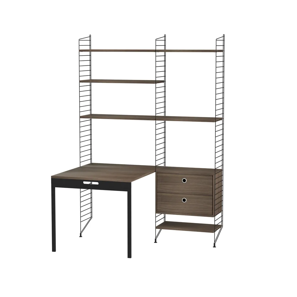 String kinderkamer walnoot & zwart - Combinatie E,  String