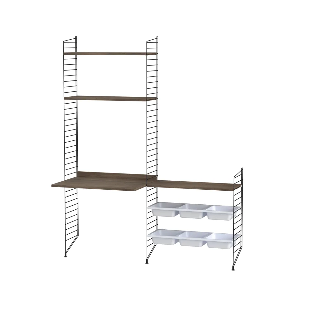 String kinderkamer walnoot & zwart - Combinatie E,  String
