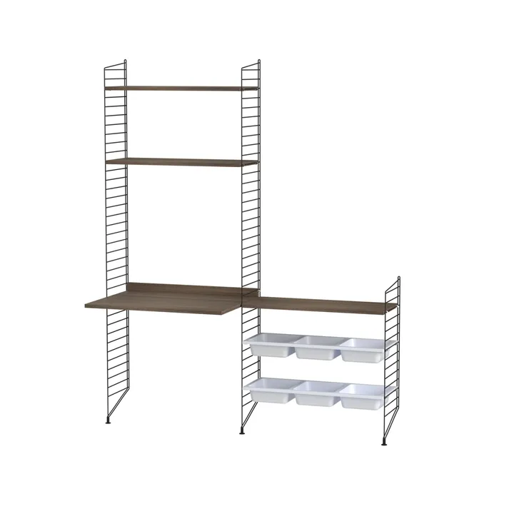 String kinderkamer walnoot & zwart - Combinatie E - String