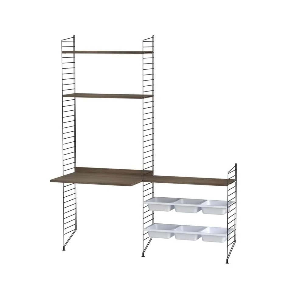 String kinderkamer walnoot & zwart - Combinatie E String