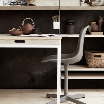 String klaptafel - Essenhout-witte metalen poten - String
