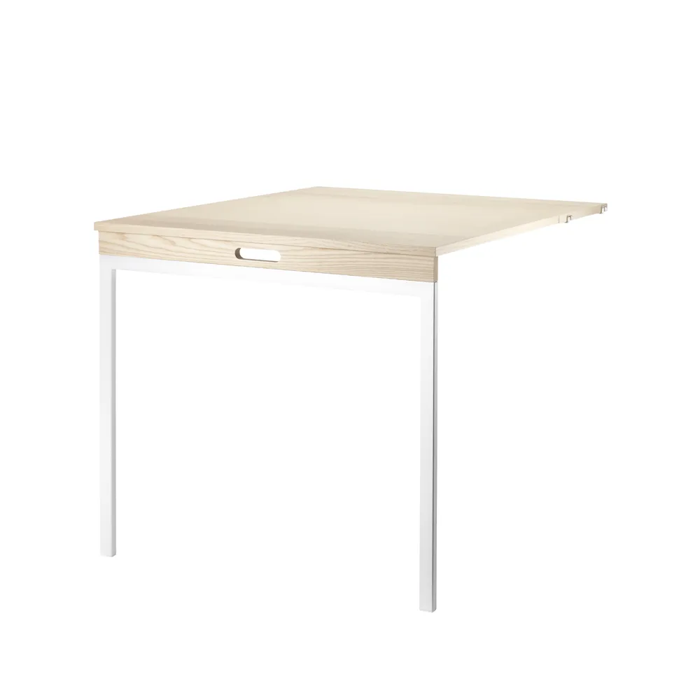 String klaptafel, Essenhout-witte metalen poten String