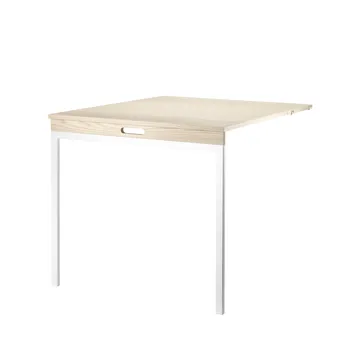 String klaptafel - Essenhout-witte metalen poten - String