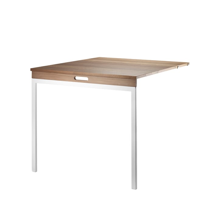 String klaptafel - walnoot, witte metalen poten - String