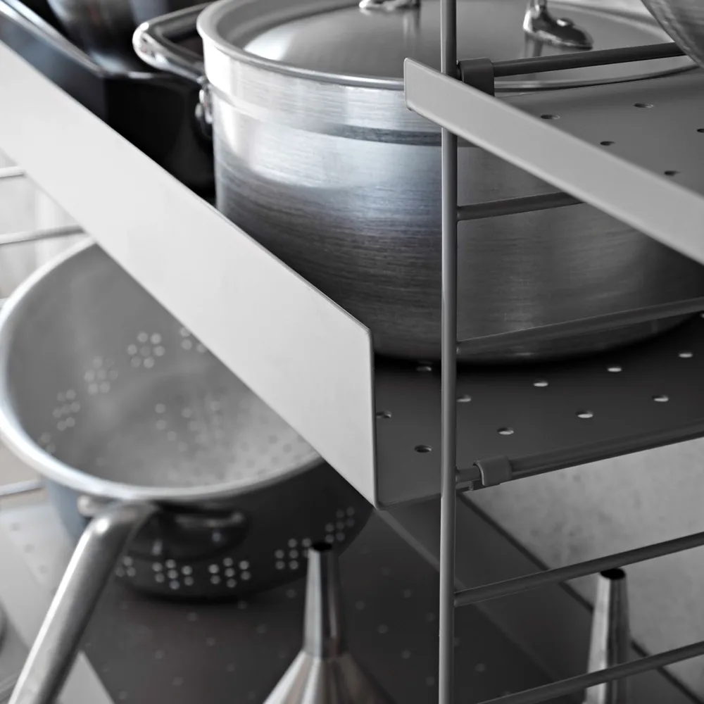 String metalen plank, beige, 78x30 cm, hoge rand String