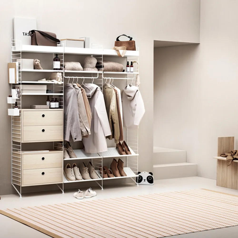 String metalen plank, beige, 78x30 cm, hoge rand String