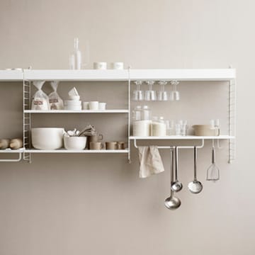 String metalen plank - beige, 78x30 cm, hoge rand - String