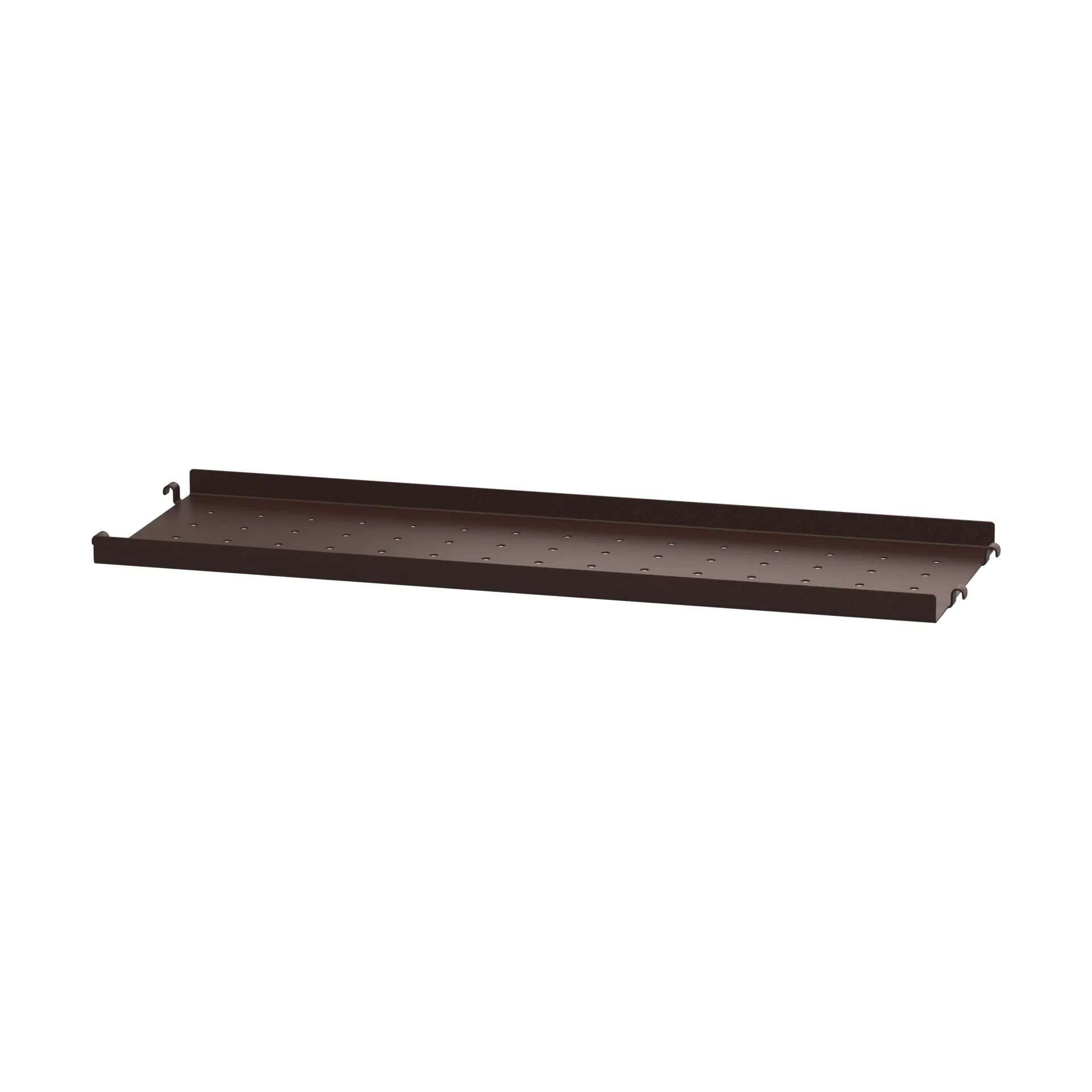 String metalen plank, Donkerbruin, 58x20 cm, lage rand String