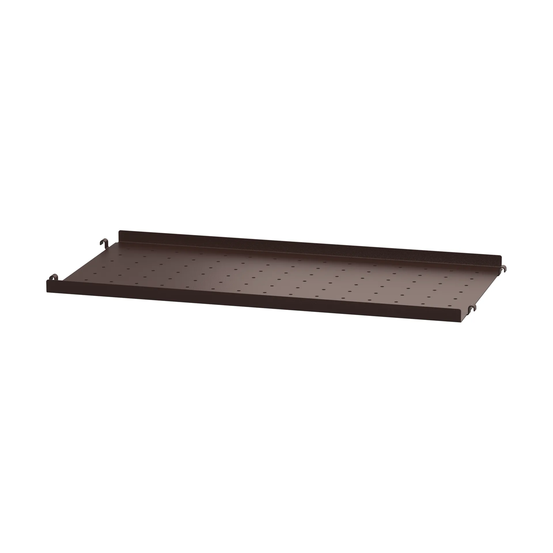 String metalen plank, Donkerbruin, 58x30 cm, lage rand String