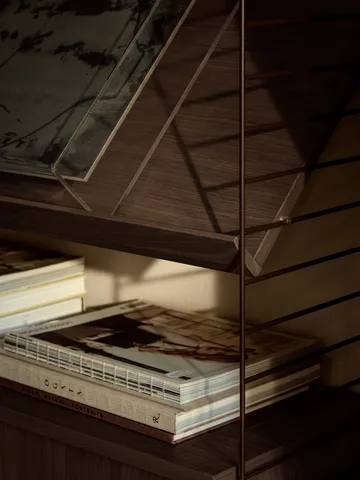 String metalen plank - Donkerbruin, 78x30 cm, hoge rand - String