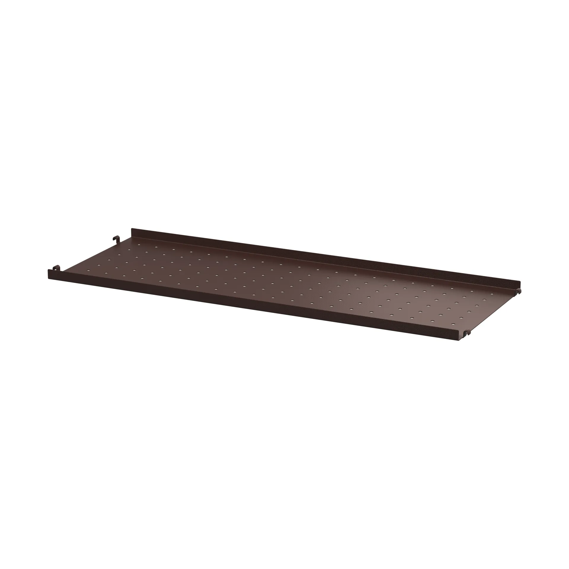 String metalen plank, Donkerbruin, 78x30 cm, lage rand String