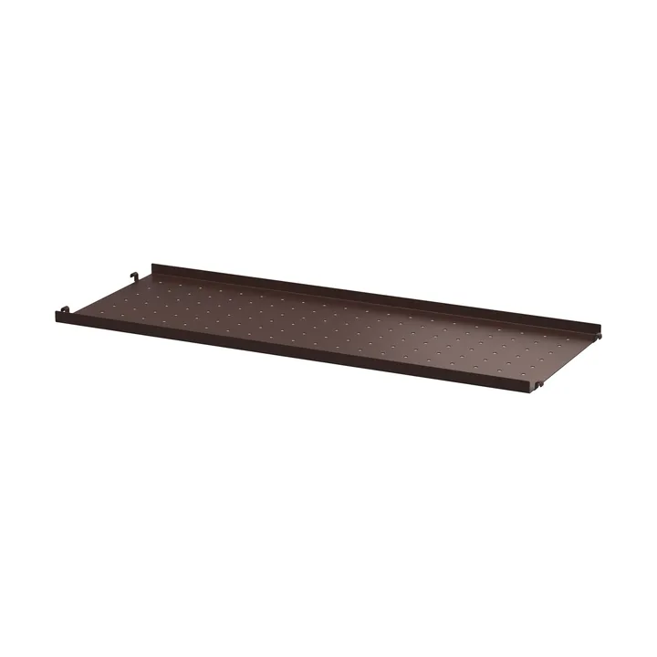 String metalen plank - Donkerbruin, 78x30 cm, lage rand - String