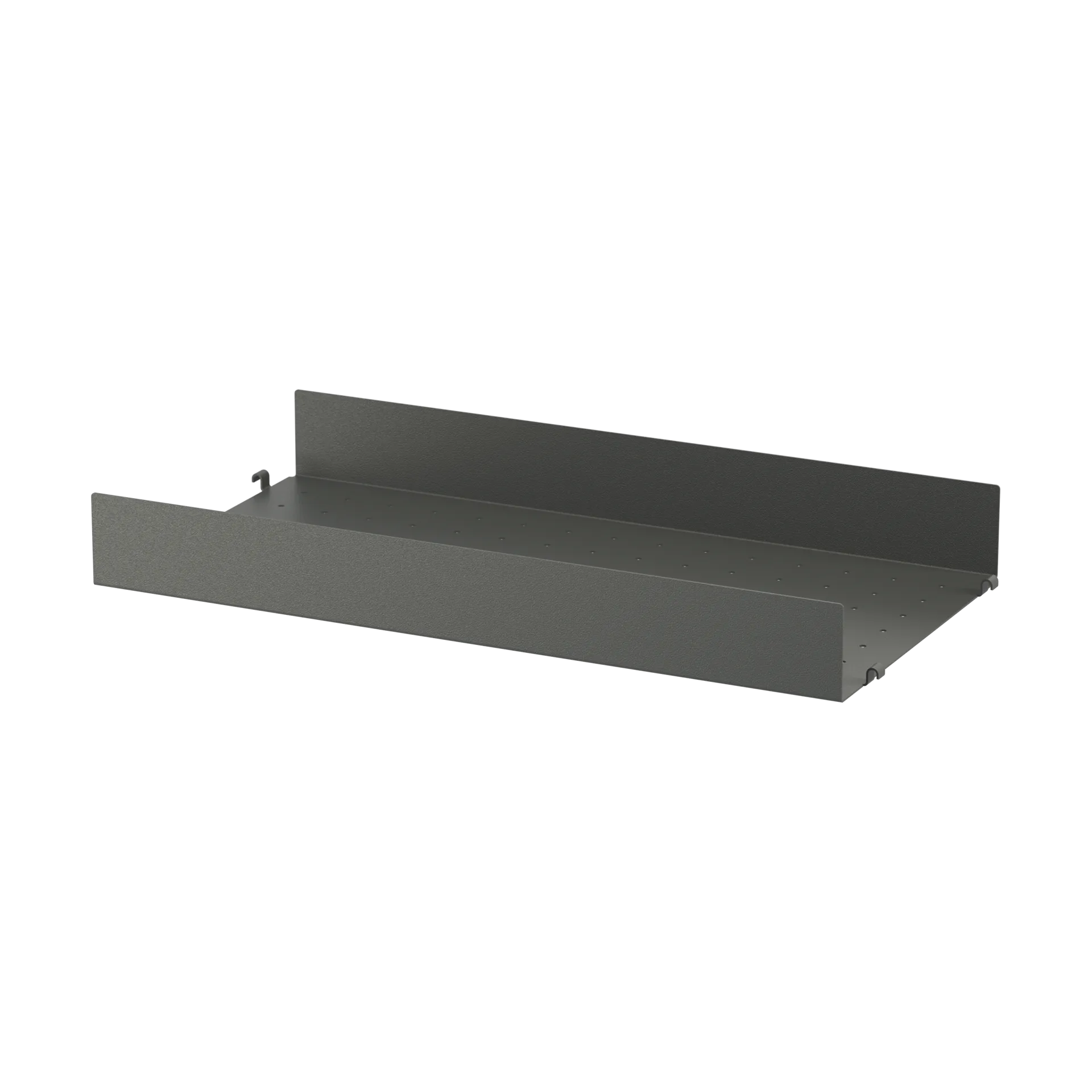String metalen plank, Donkergrijs, 58x30 cm, hoge rand String