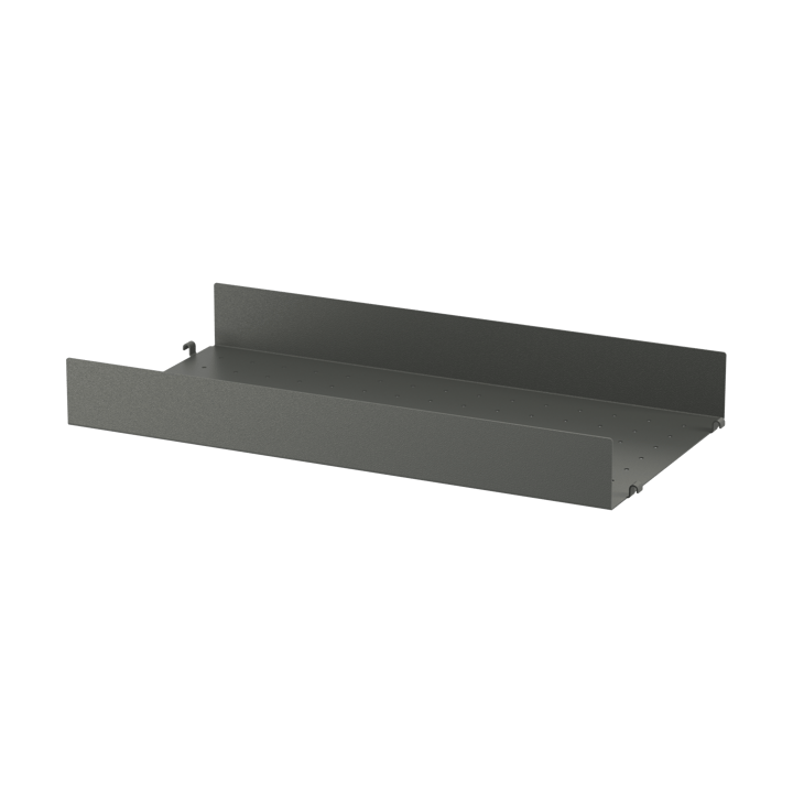 String metalen plank - Donkergrijs, 58x30 cm, hoge rand - String