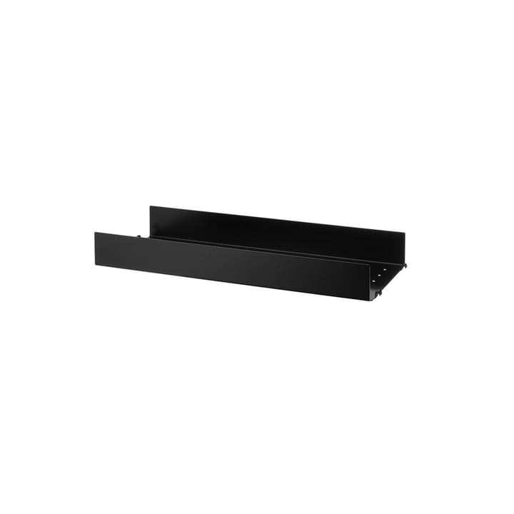 String metalen plank - zwart, 58x20 cm, hoge rand - String