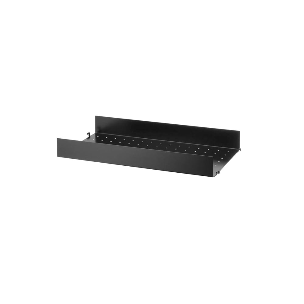 String String metalen plank zwart, 58x30 cm, hoge rand