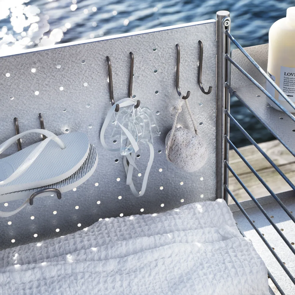 String Outdoor Vrijstaande haak, roestvrij staal, dubbel, 2-pack String