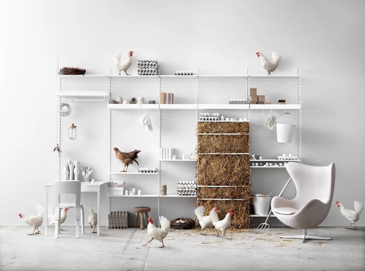 String plank, wit, 78x30 cm, 3-pack String