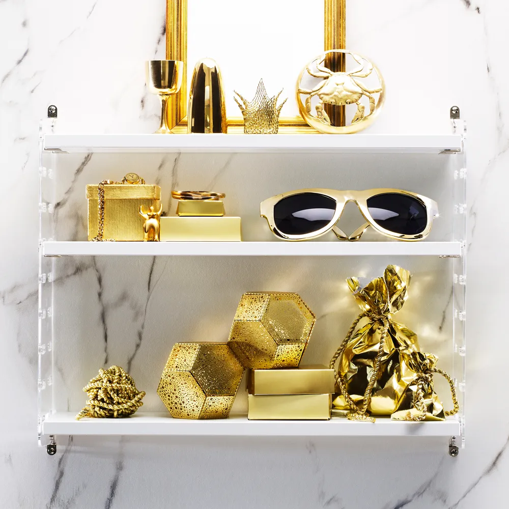 String Plex wandpaneel, transparant, 50x20 cm, 2-pack String